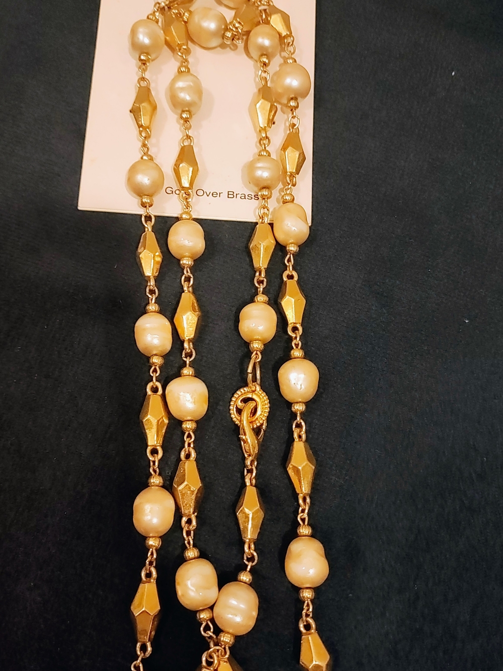 Gold-Tone Pearl Bead Necklace - Classic Women's Fashion